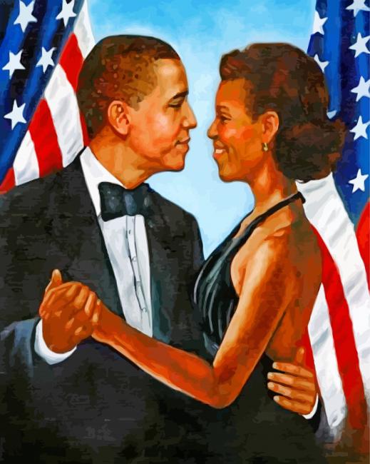 Obama And His Wife Paint By Numbers - Numeral Paint Kit